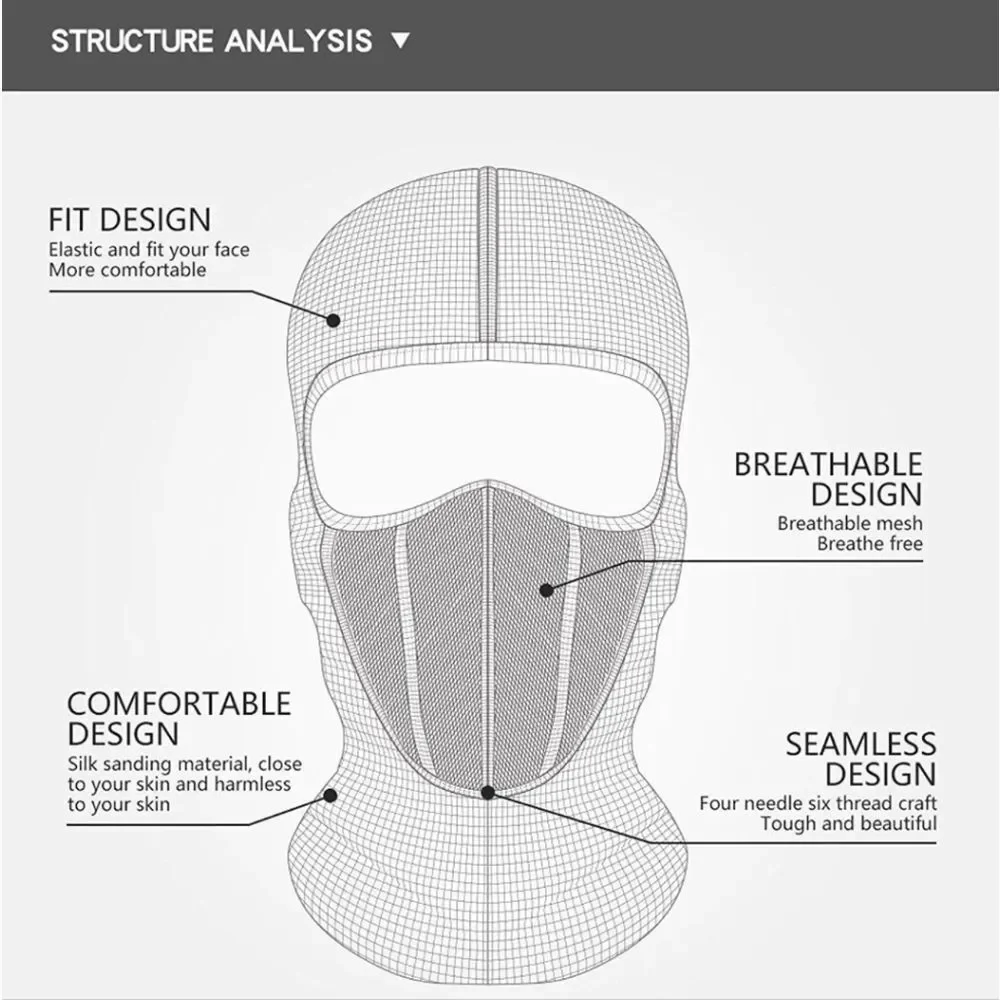 Winter Thermal Balaclava Windproof Ski Motorcycle Hood Cold Weather Face Mask